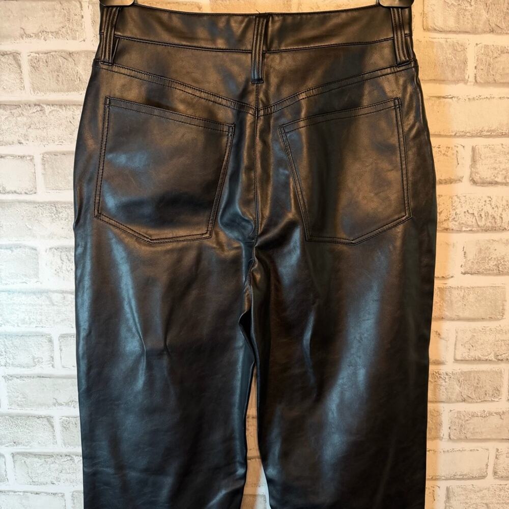 nwt Madewell The Perfect Vintage Straight leg Faux Leather Pants size 28 Black - Picture 5 of 12
